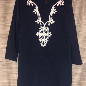 Navy Lilly Marina 3/4 sleeve t shirt dress